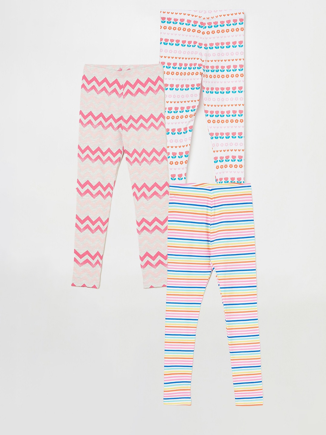 

Fame Forever by Lifestyle Girls Pack Of 3 Printed Ankle Length Leggings, Blue