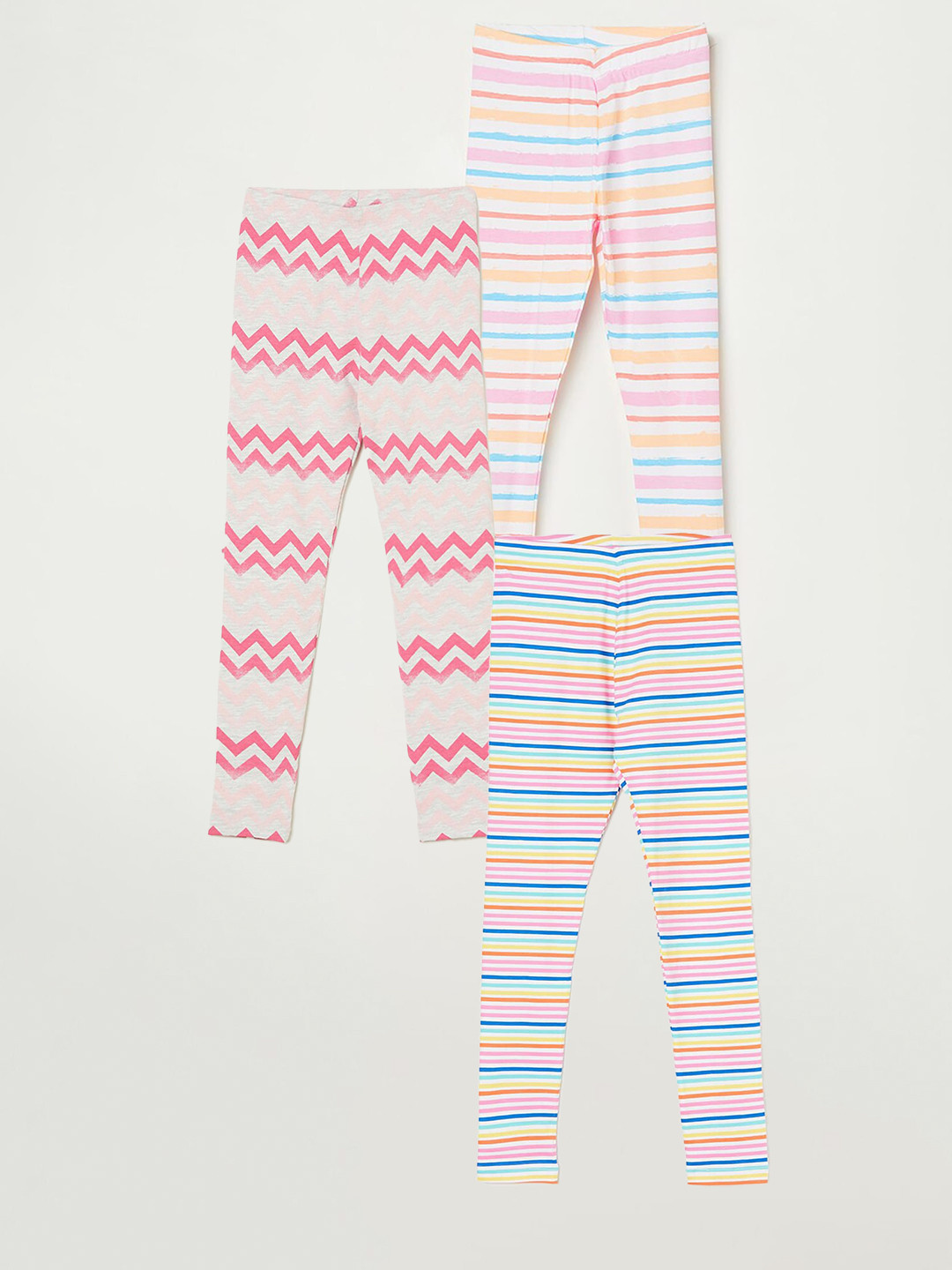 

Fame Forever by Lifestyle Girls Pack Of 3 Printed Ankle Length Leggings, Blue