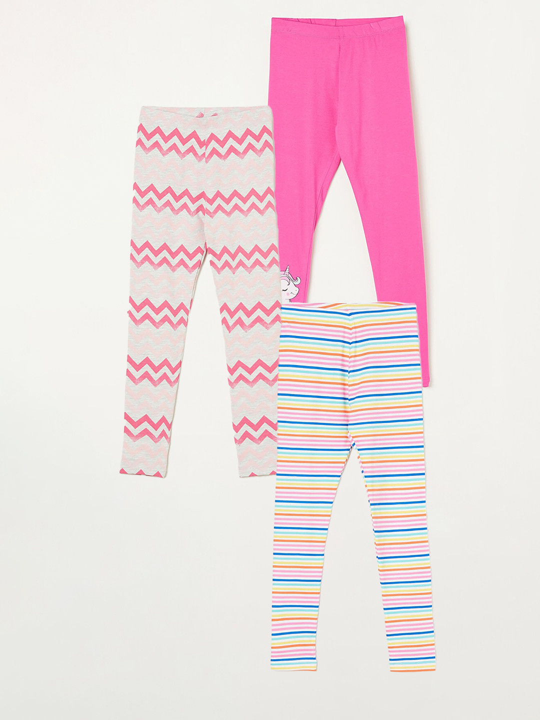 

Fame Forever by Lifestyle Girls Pack Of 3 Printed Ankle Length Leggings, White
