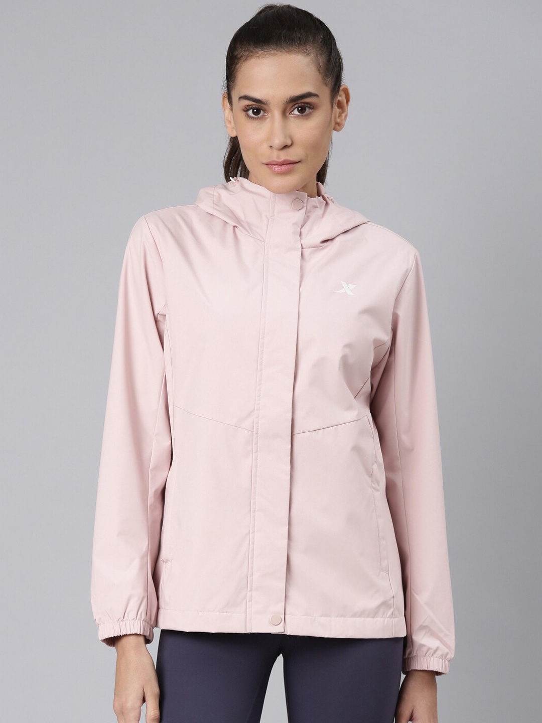 

Xtep Windbreaker Hooded Sporty Jacket, Pink