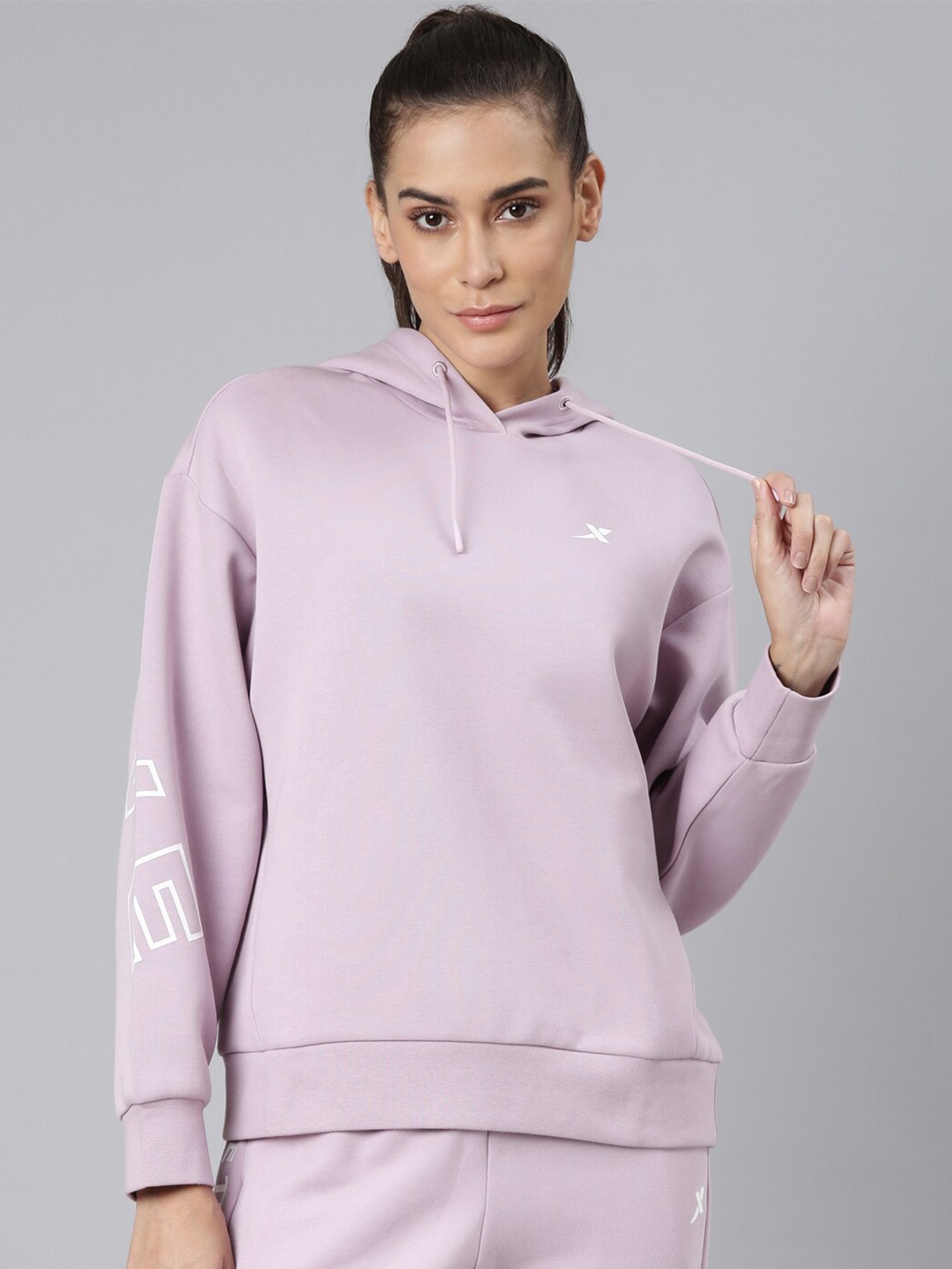 

Xtep Dry Fit Hooded Ribbed Sweatshirt, Purple