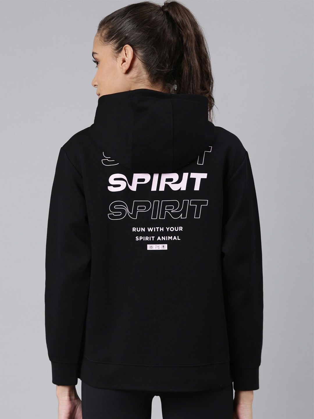 

Xtep Hoodie Printed Sweatshirt, Black