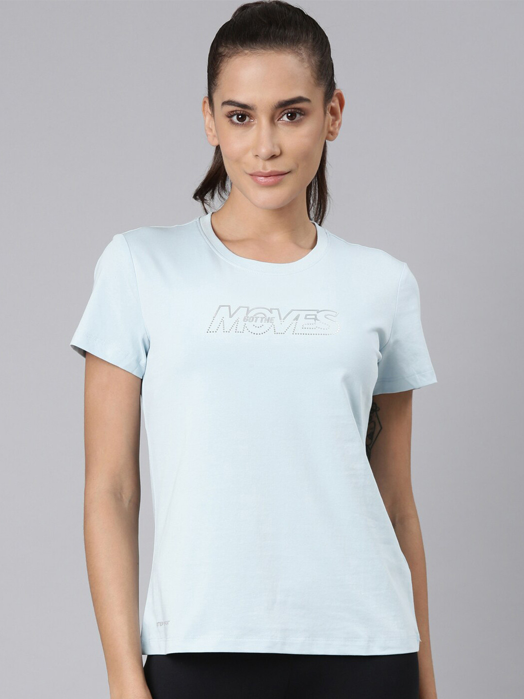 

Xtep Typography Printed Pure Cotton Slim Fit T-shirt, Blue