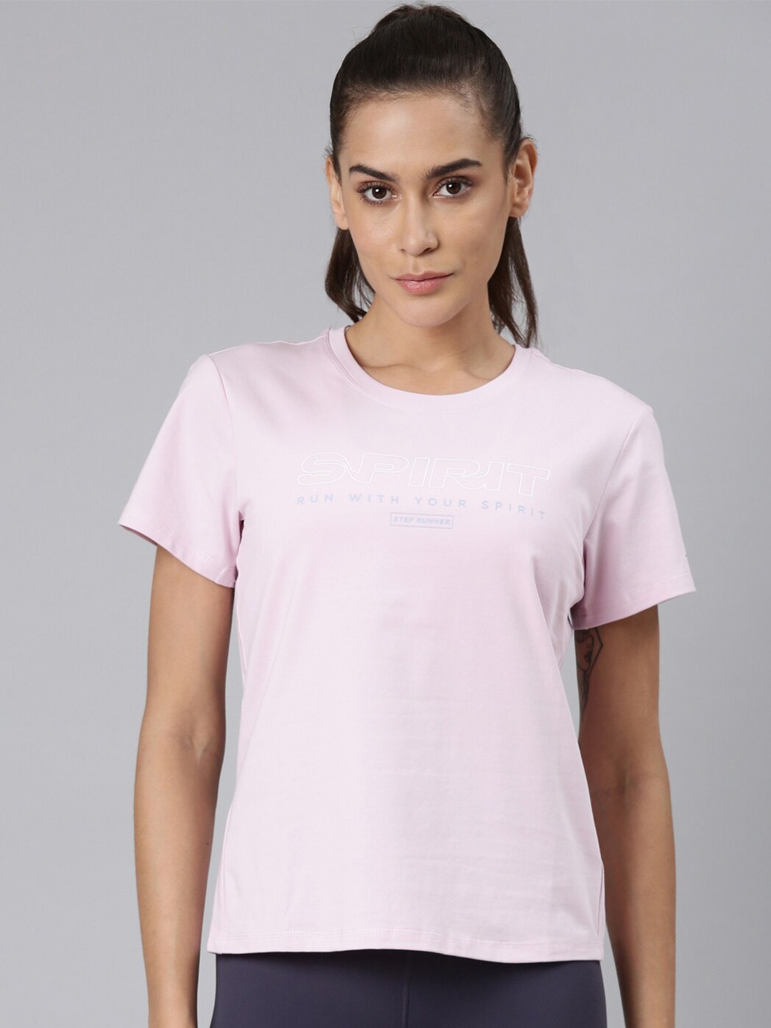

Xtep Typography Everfresh Slim Fit Cotton T-shirt, Purple