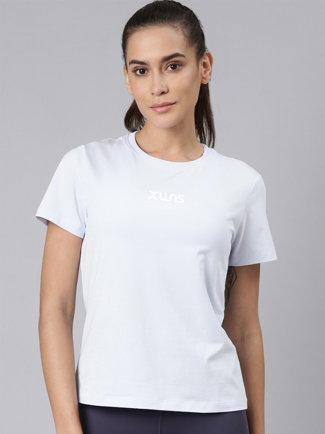 

Xtep Typography Printed Slim Fit T-shirt, Blue