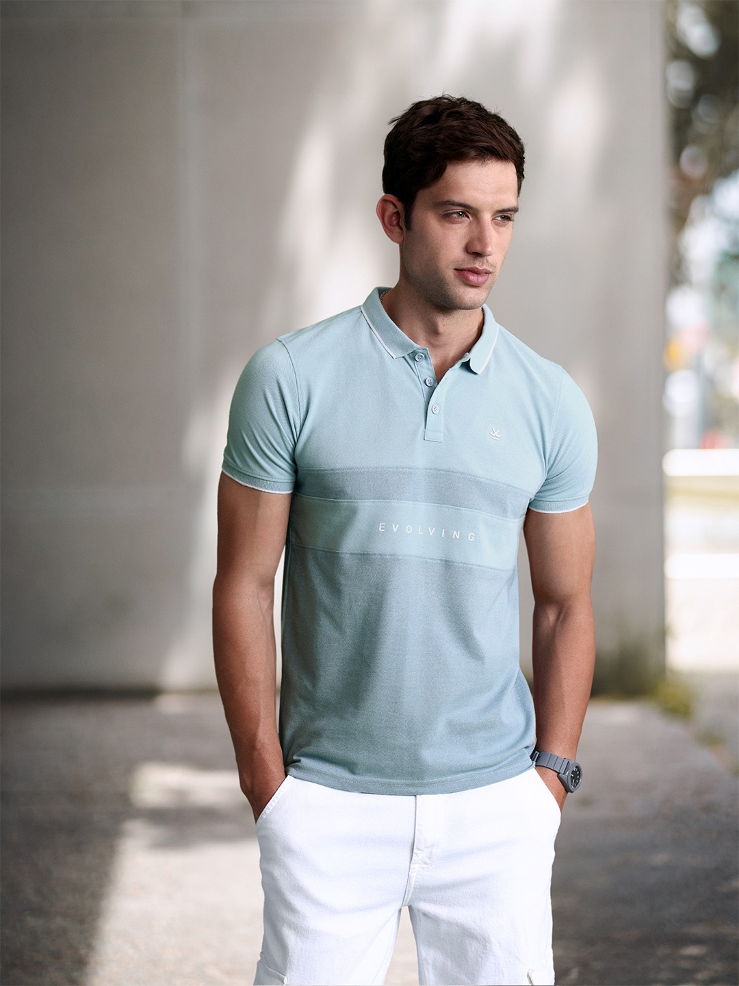 

WROGN Polo Collar T-shirt, Blue