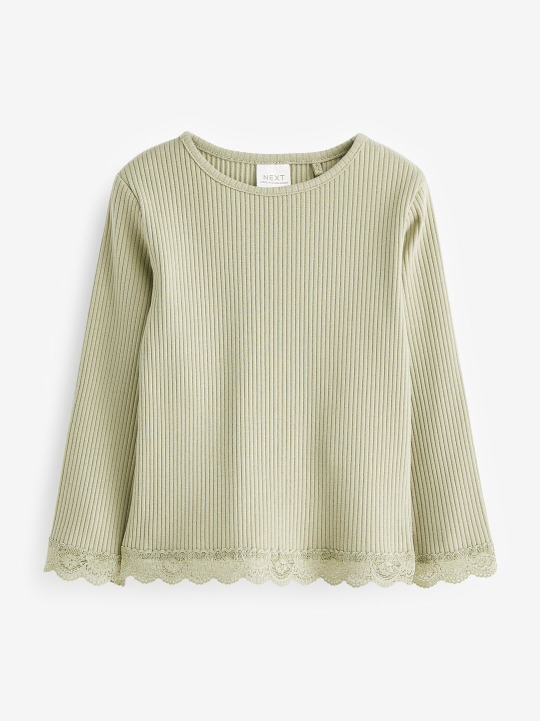 

NEXT Infant Girls Self Striped T-shirt, Green