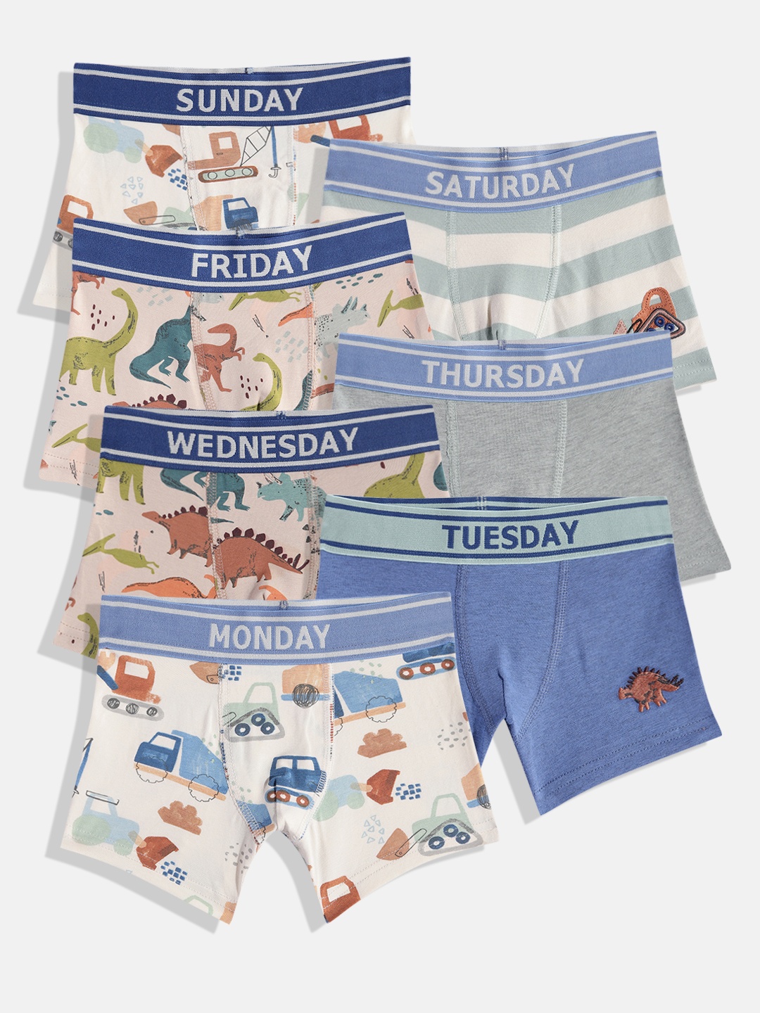 

NEXT Boys Pack of 7 Printed Trunk A32623, Multi