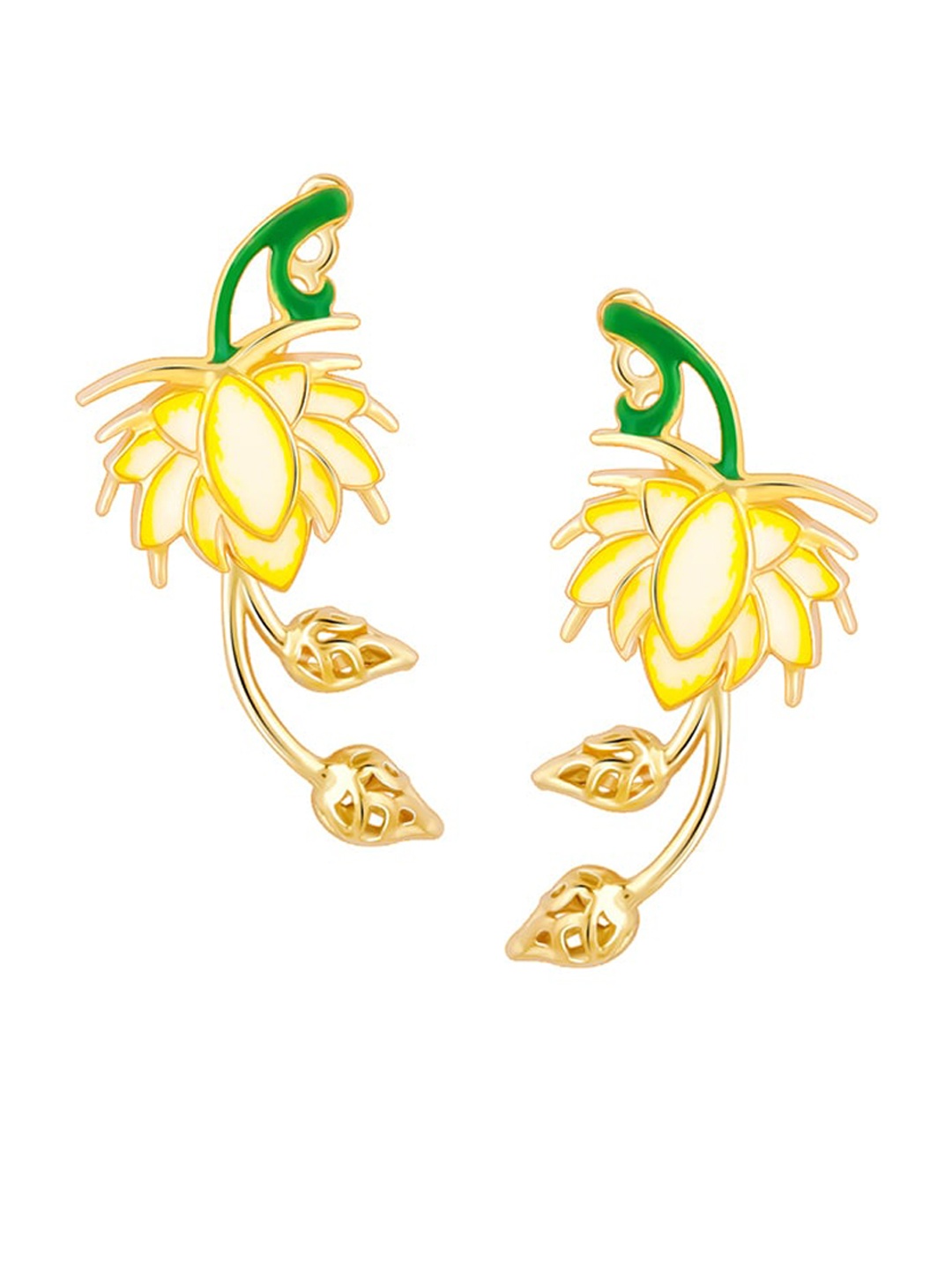 

GIVA 925 Sterling Silver Gold-Plated Floral Stud Earrings