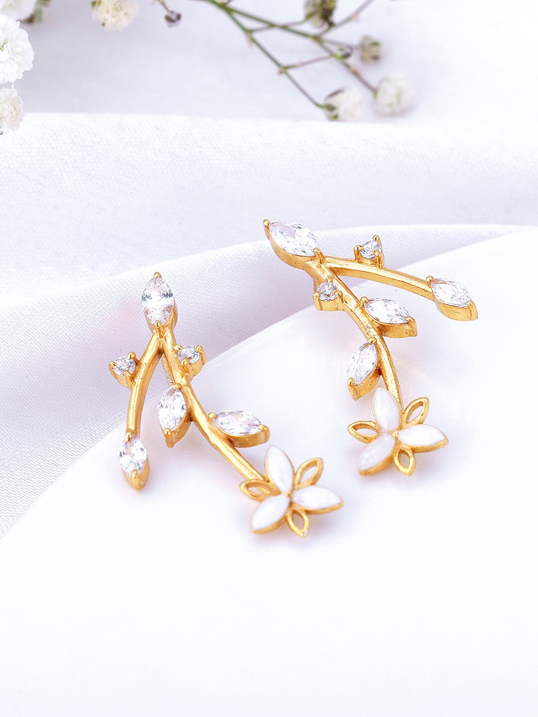 

GIVA 925 Sterling Silver Gold-Plated Floral Stud Earrings