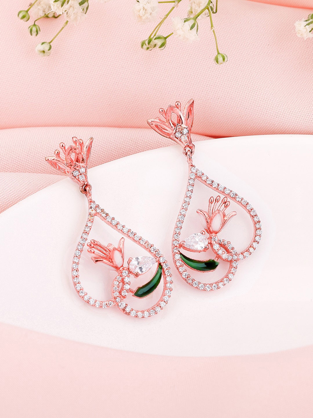 

GIVA 925 Sterling Silver Rose Gold-Plated Contemporary Drop Earrings