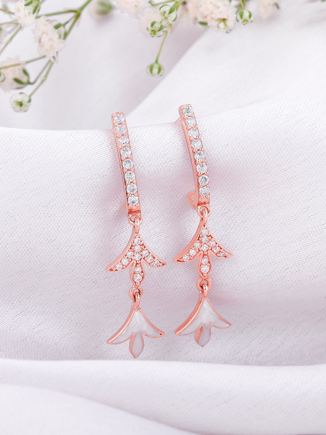 

GIVA Rose Contemporary Studs Earrings, Rose gold