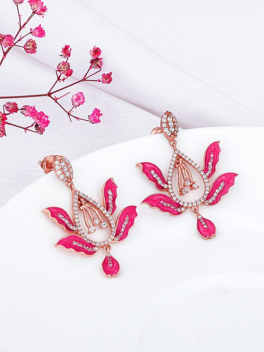 

GIVA Contemporary Drop Earrings, Rose gold
