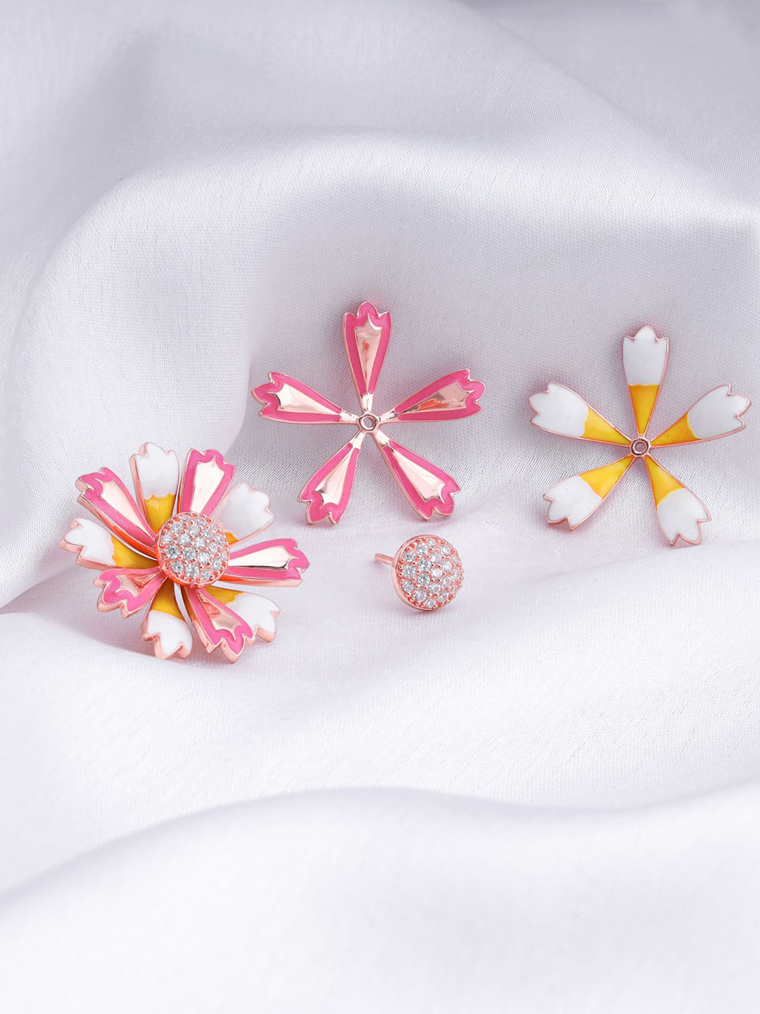 

GIVA Layered Contemporary Studs Earrings, Rose gold