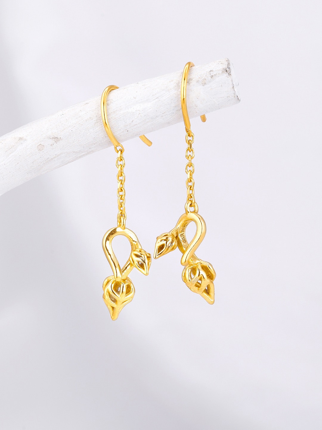 

GIVA Contemporary Drop Earrings, Gold