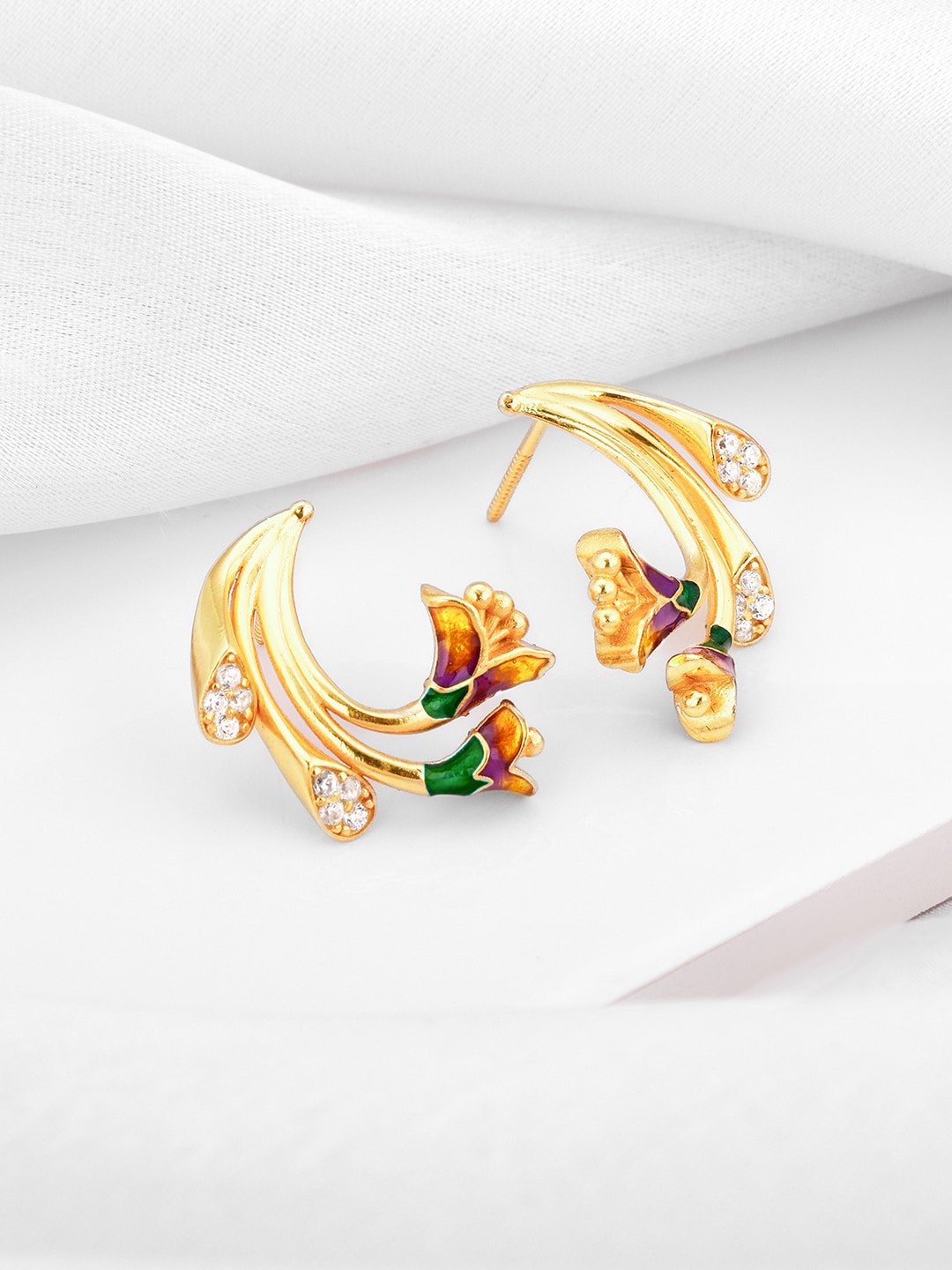 

GIVA Contemporary Studs Earrings, Gold