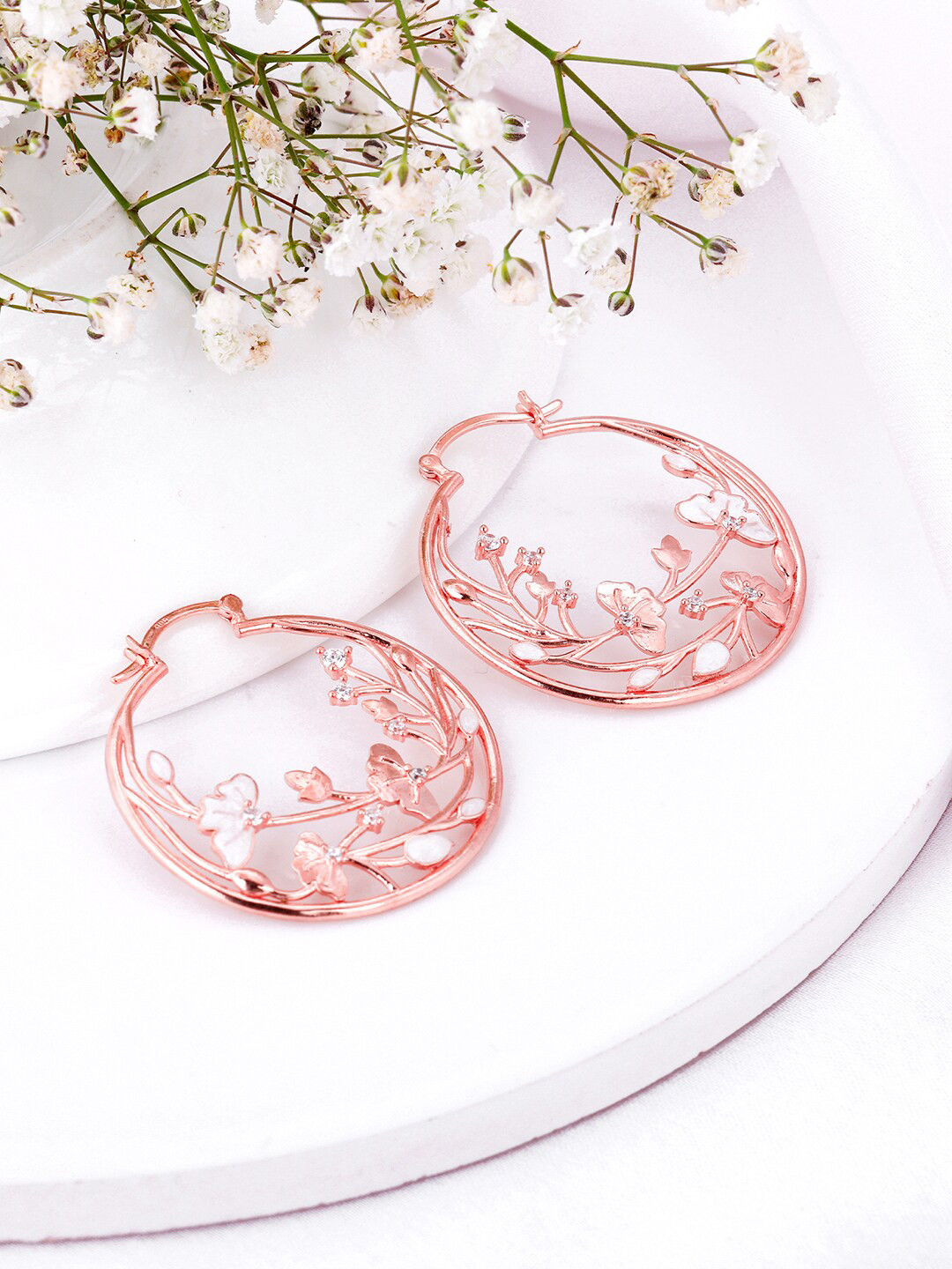 

GIVA Rose Gold-Plated 925 Sterling Silver Contemporary Hoop Earrings