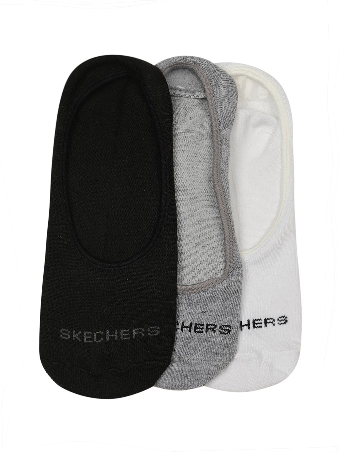 

Skechers Men Pack Of 3 Brand Logo Woven Design Shoe Liner Socks, Black