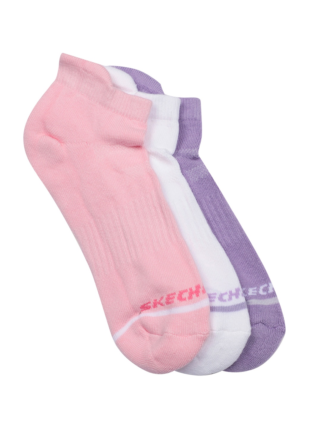 

Skechers Women Set of 3 Patterned Ankle Length Socks, Pink