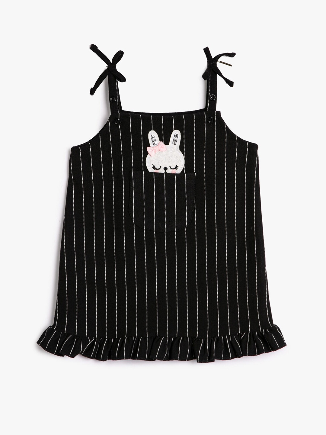 

Koton Infant Girls Striped A-Line Dress, Black