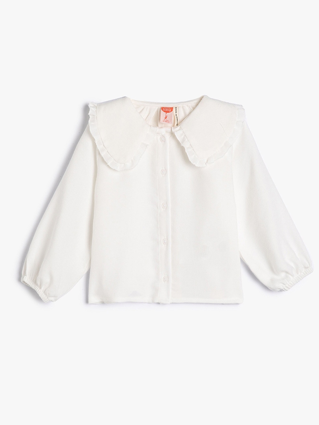 

Koton Girls Above the Keyboard Collar Shirt Style Top, Off white