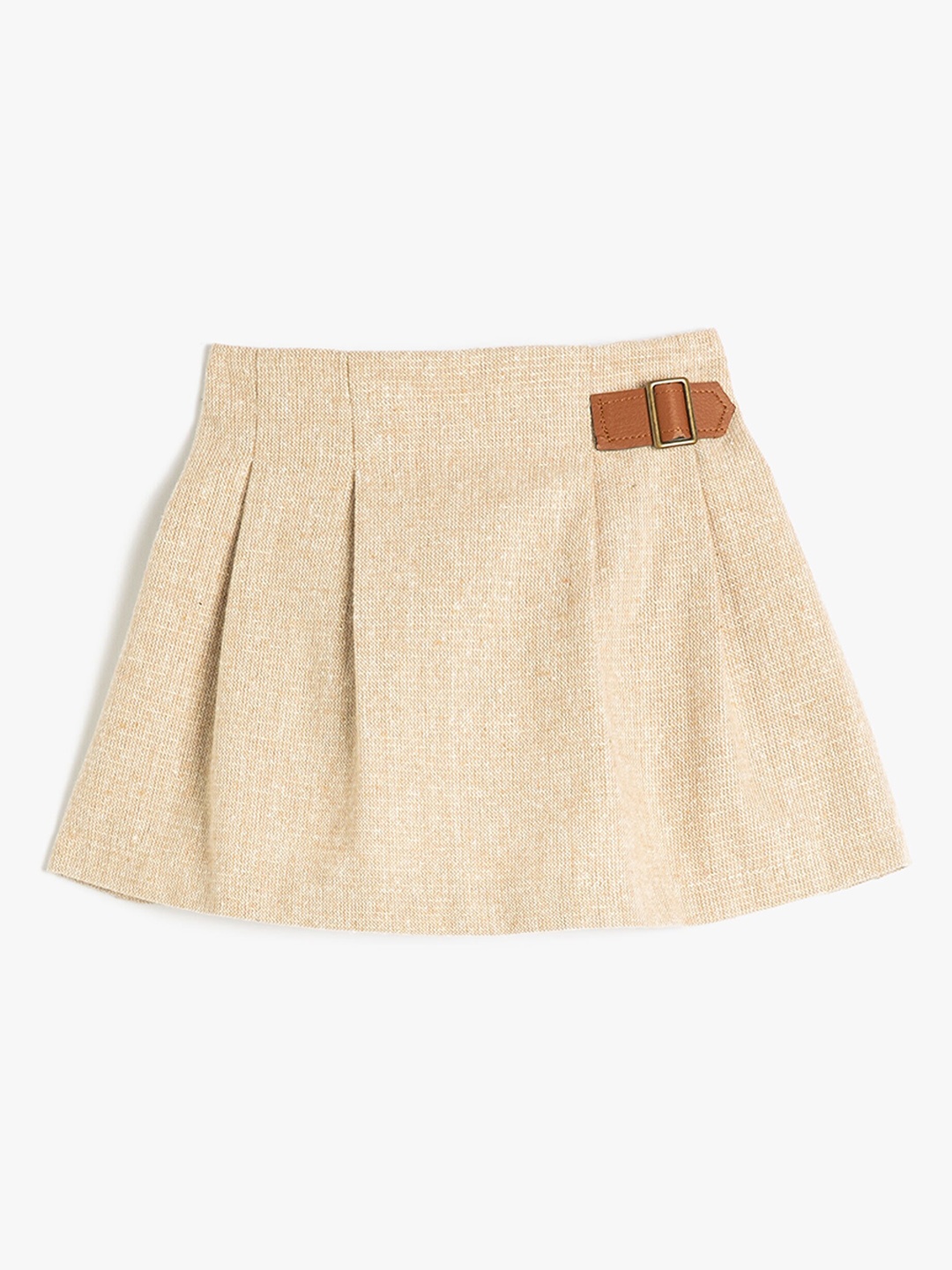 

Koton Girls Pleated A-Line Mini Skirt, Beige