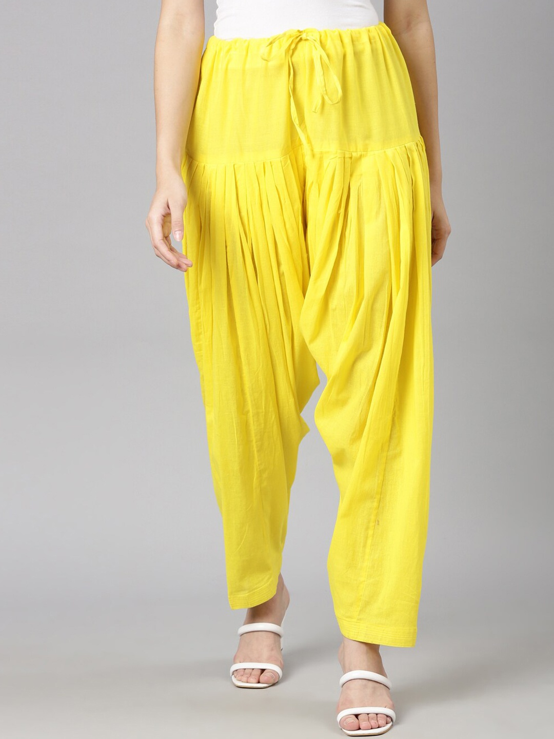 

Souchii High-Rise Loose Fit Pure Cotton Patiala, Yellow