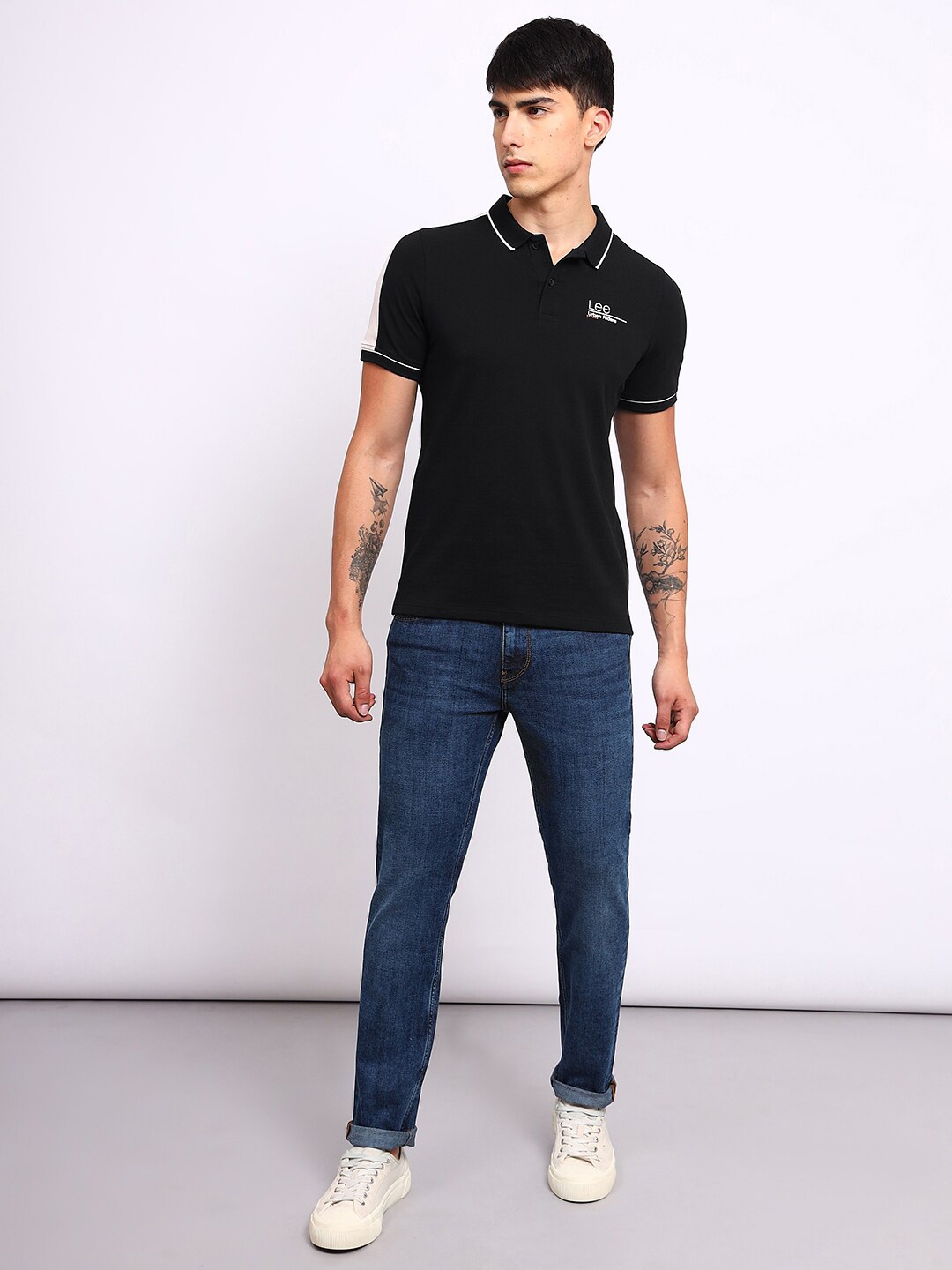 

Lee Polo Collar Cotton Slim Fit T-shirt, Black