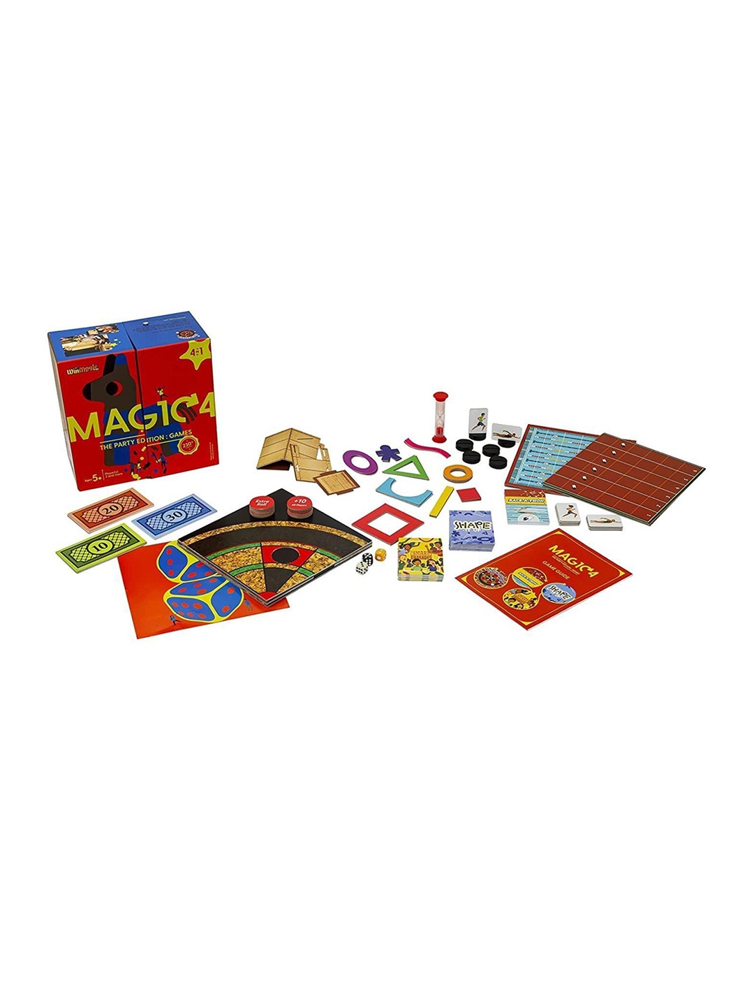 

MAGIC4 Board Game 4 in 1 Games The Party Edition, Red