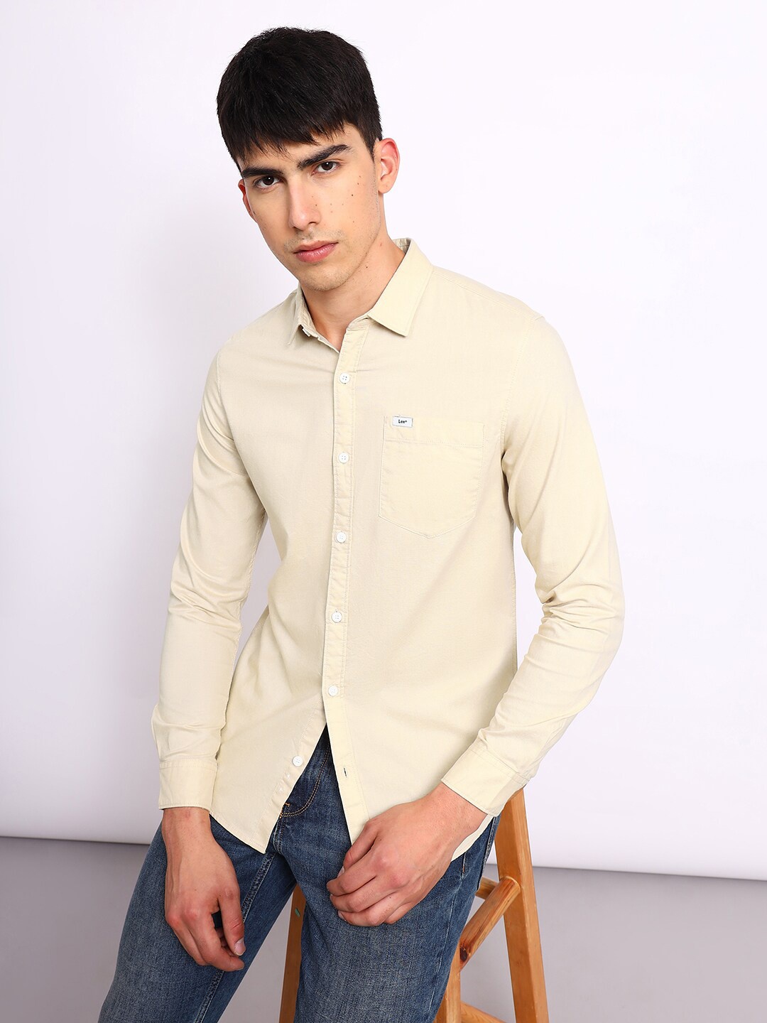 

Lee Slim Fit Cotton Casual Shirt, Beige