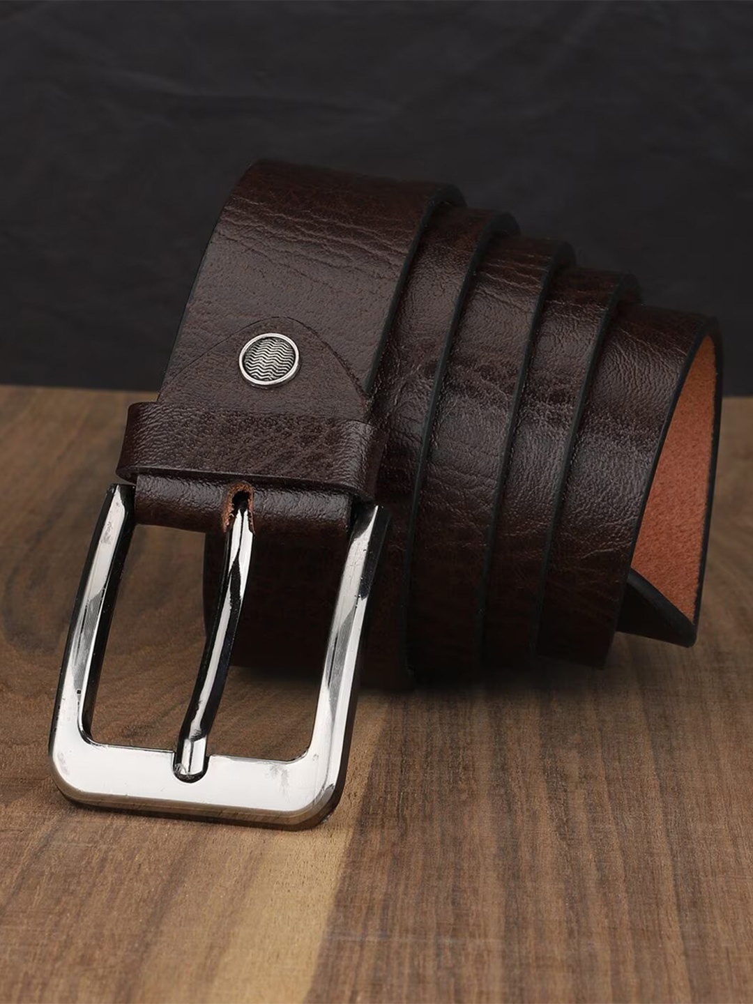 

Provogue Men Slim Textured Formal Leather Belt, Brown