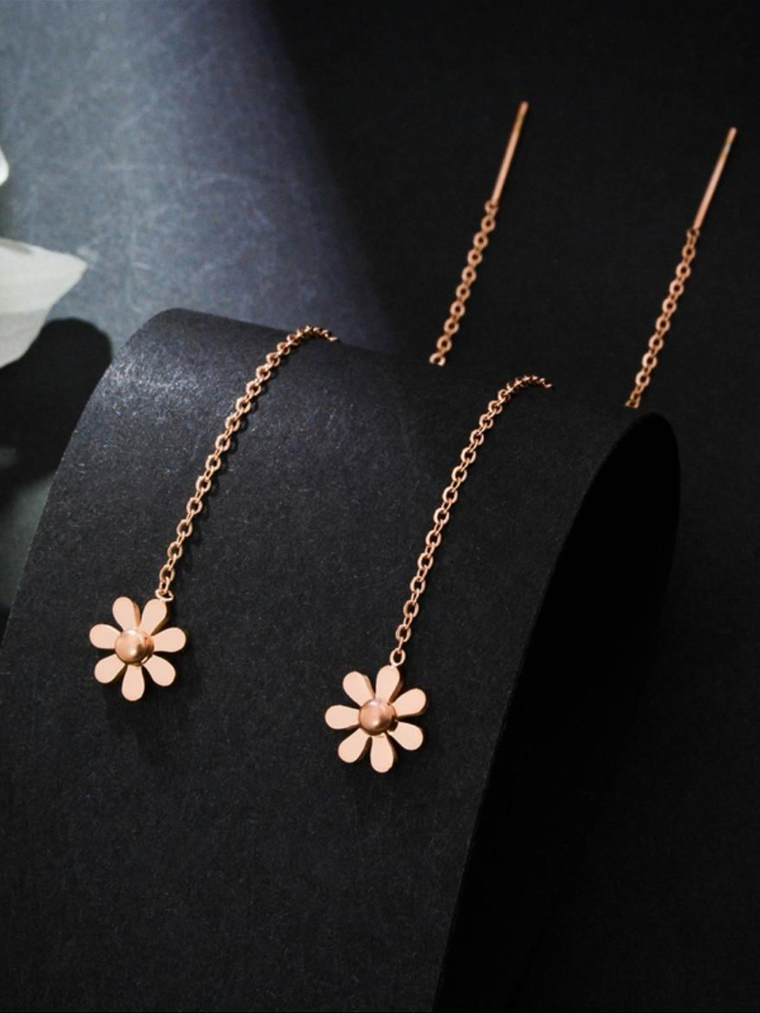 

MYKI Rose Gold Plated Stainless Steel Drop Earrings