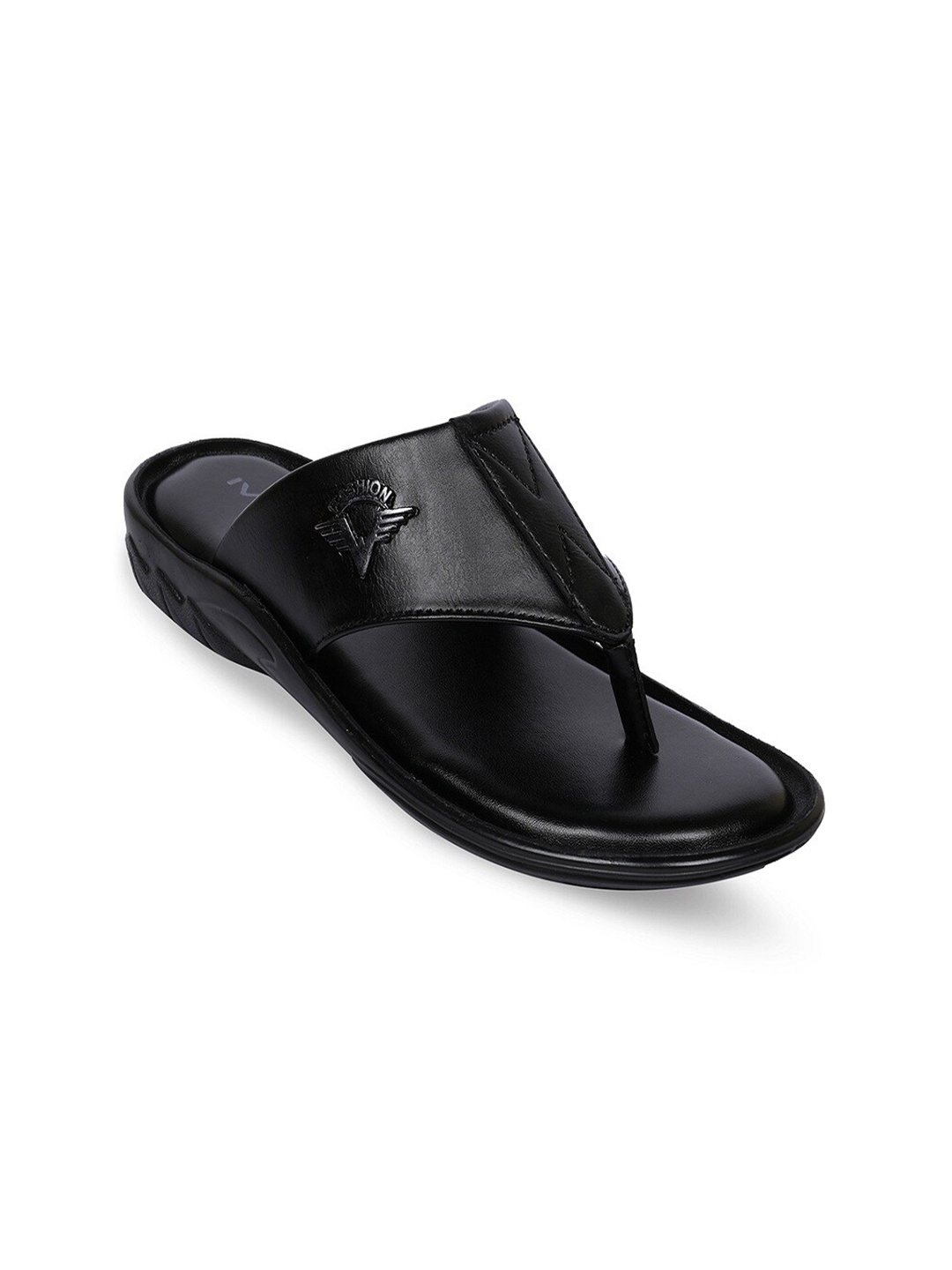 

IVRAH Men Textured Comfort Sandals, Black