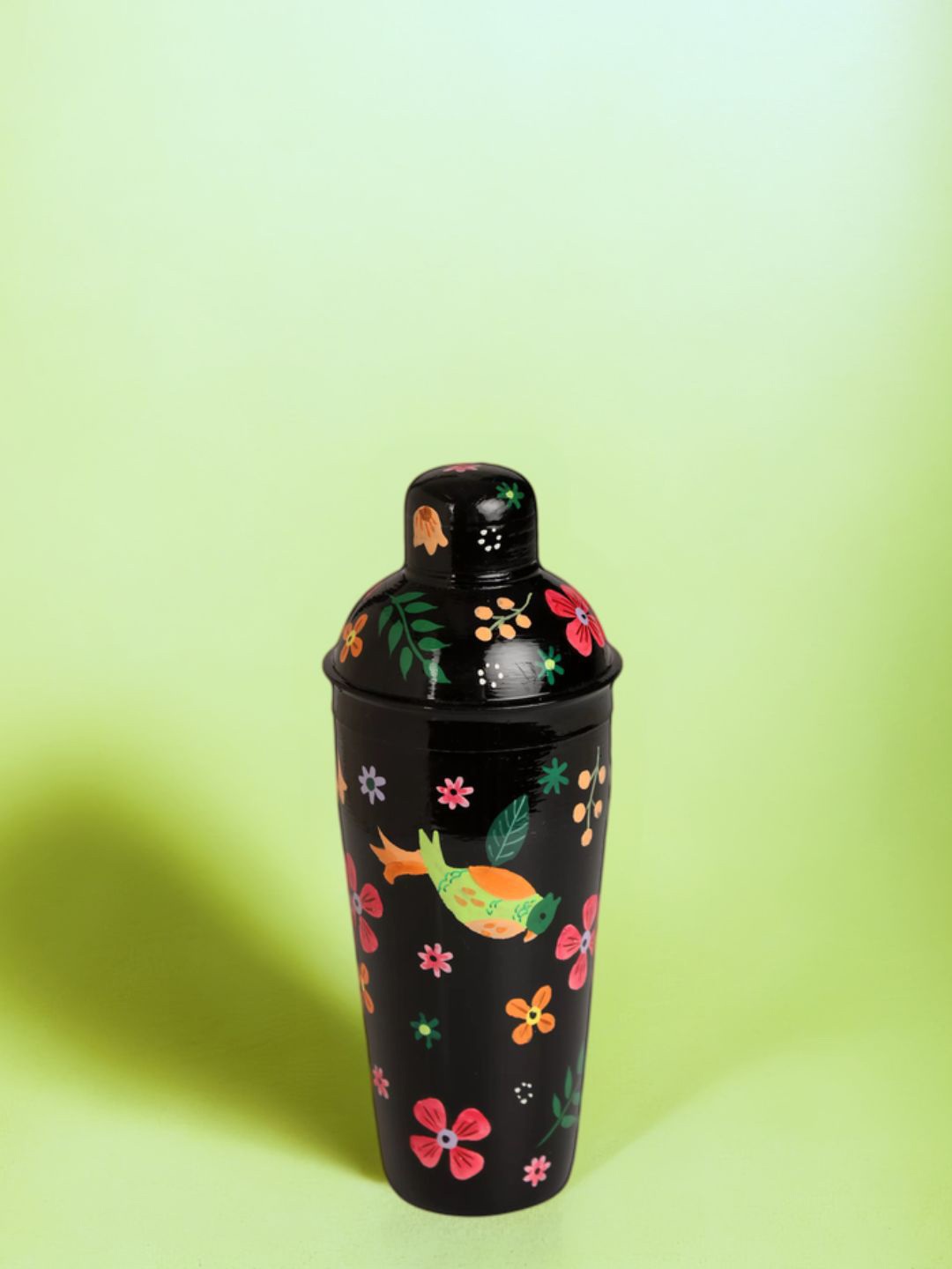 

Indikluster Black Hand Painted Stainless Steel Cocktail Shaker - 750 ML