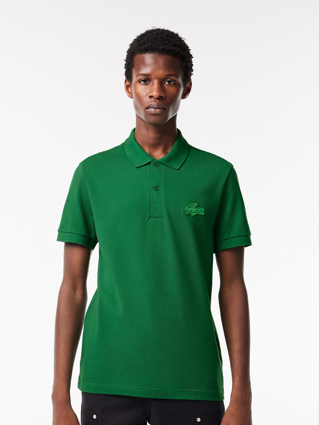 

Lacoste Crocodile Badge Polo Collar Comfortable & Breathable Pure Cotton T-shirt, Green