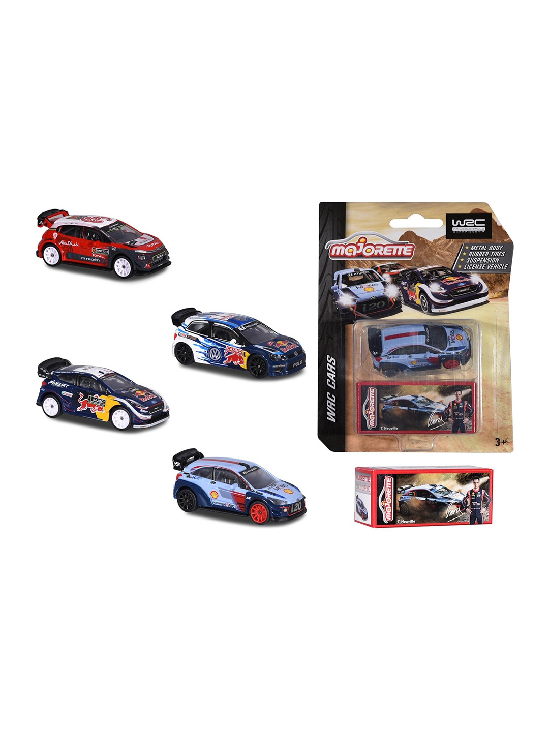 

Majorette WRC Assortment Car With Metal Body, Tires & Suspension-1 Pcs (Random Selection), Red