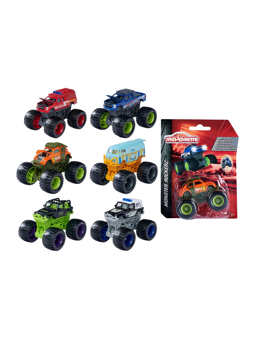 

Majorette 1 Piece Assorted Metal Body Monster Rockerz Car