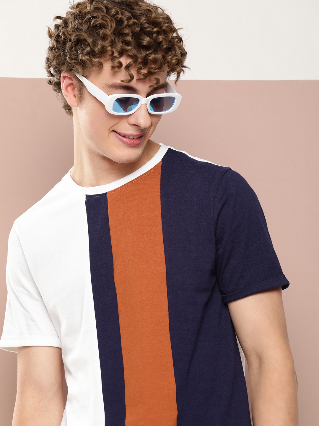 

Harvard Colourblocked Pure Cotton T-shirt, White