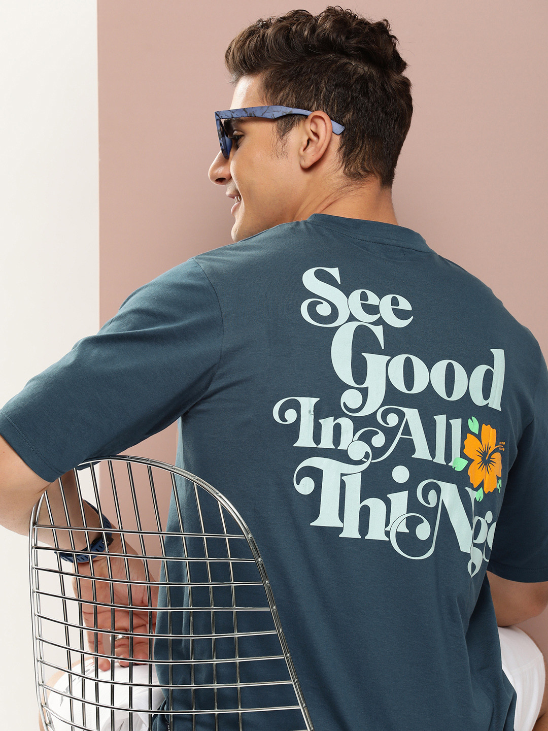 

Harvard Typography Printed Pure Cotton T-shirt, Teal