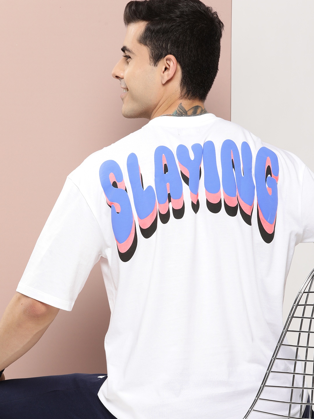 

Harvard Men Typography Printed Pure Cotton T-shirt, White