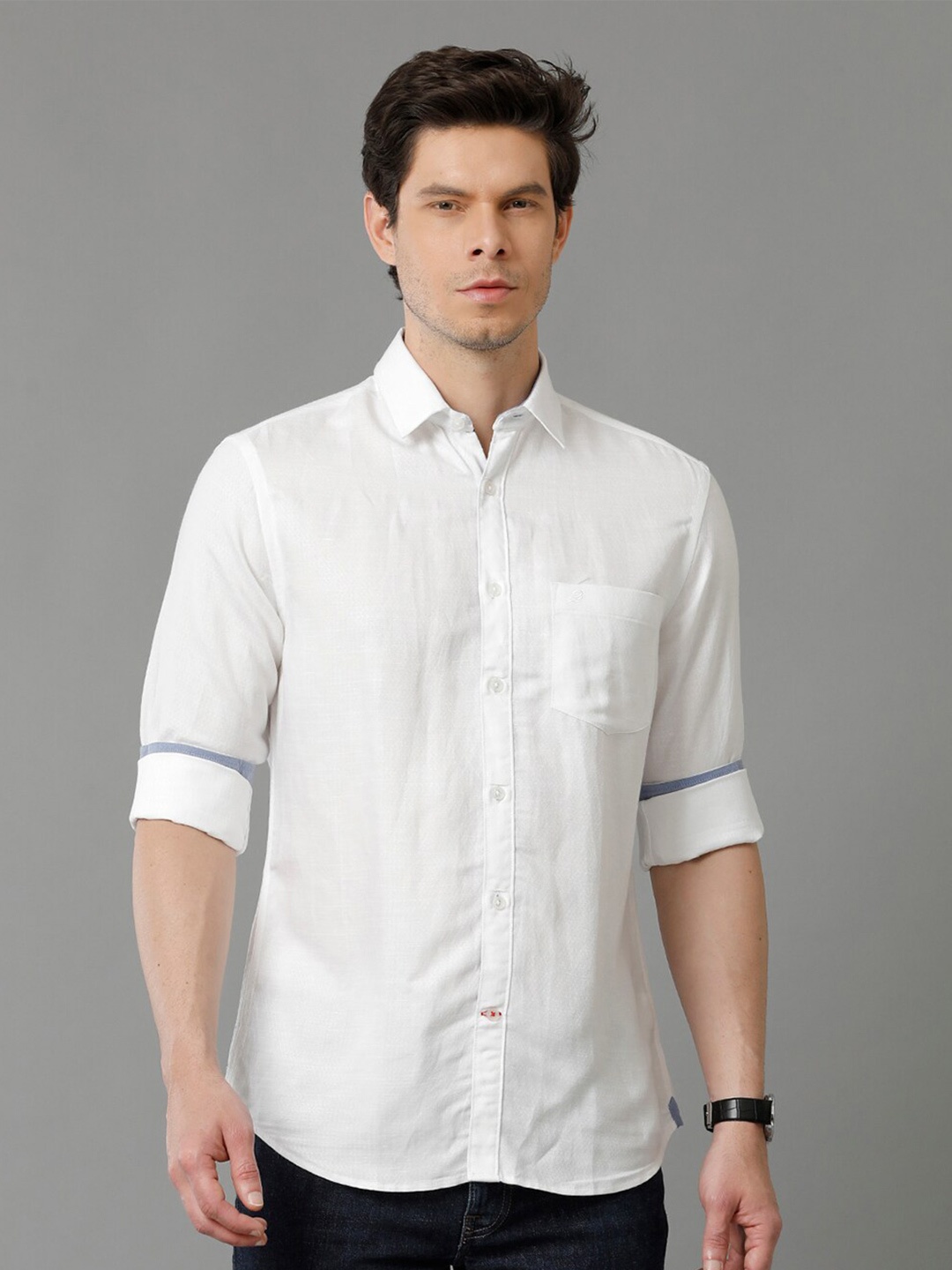 

Double Two Slim Fit Cotton Casual Shirt, White