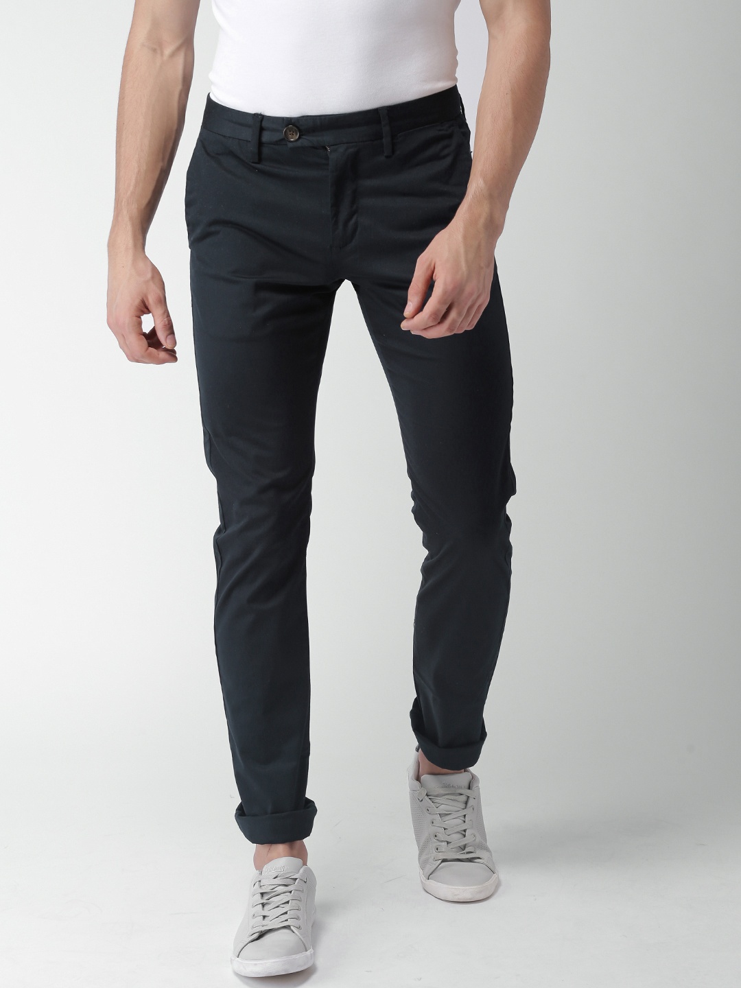 

Celio Men Navy Slim Fit Solid Regular Trousers, Navy blue