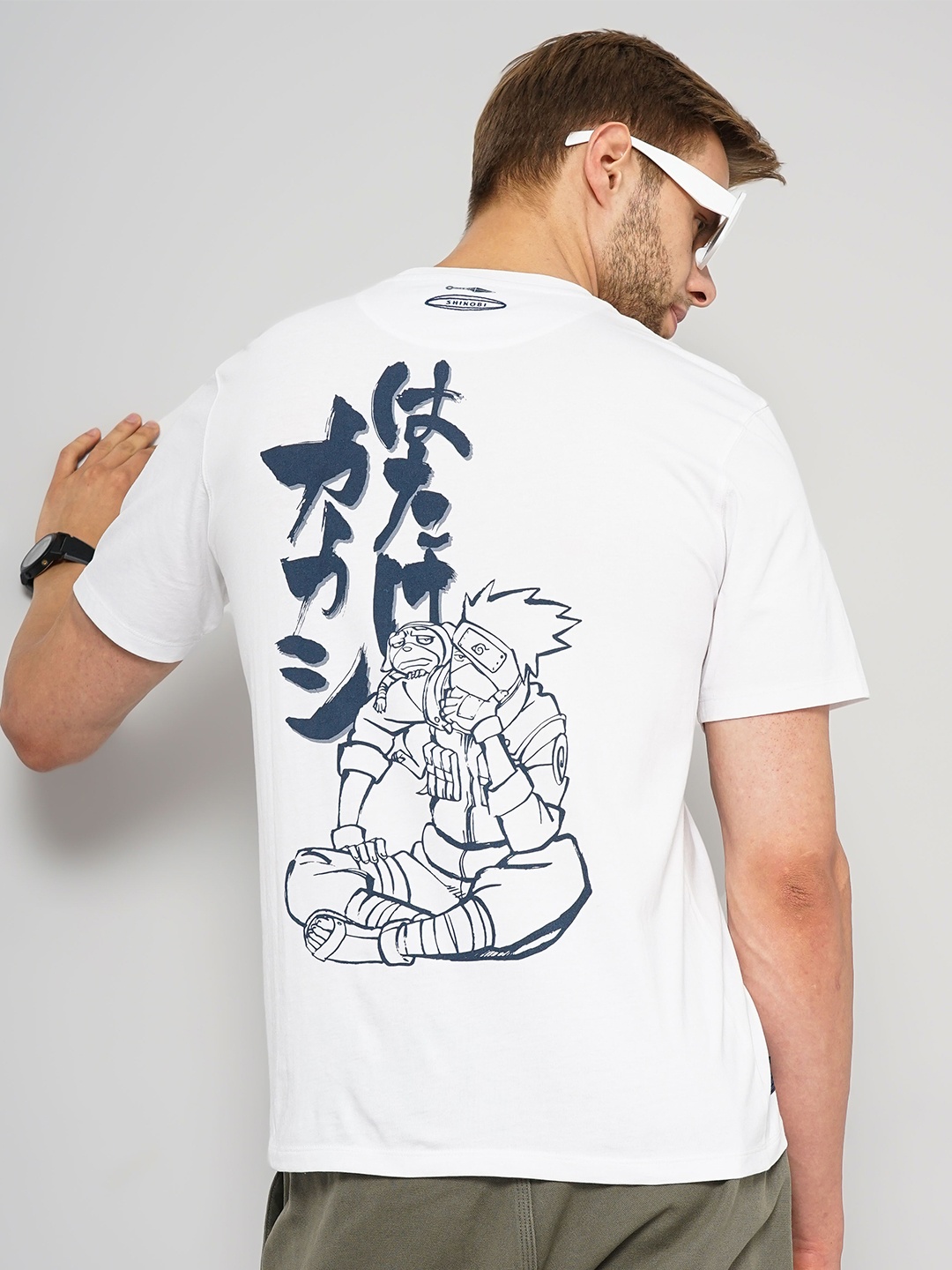

Celio Naruto Anime Printed Round Neck Cotton Regular T-shirt, Off white