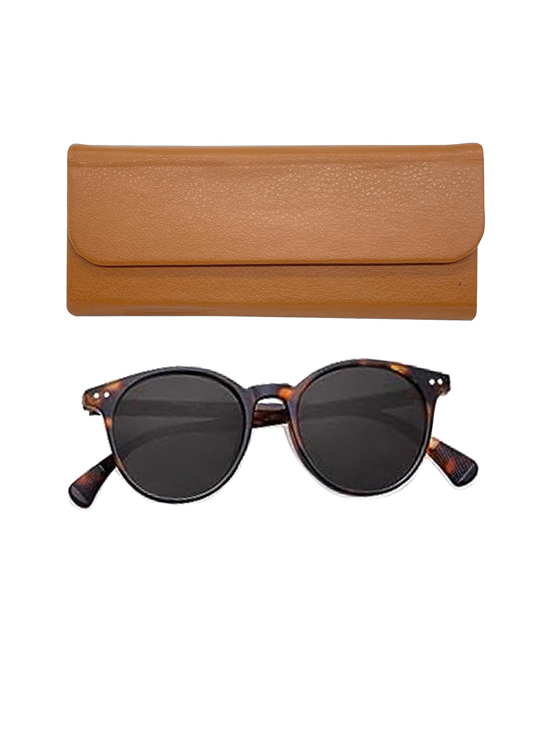 

HOUSE OF QUIRK Unisex Lightweight Leather Magnetic Foldable Sunglasses Case, Brown