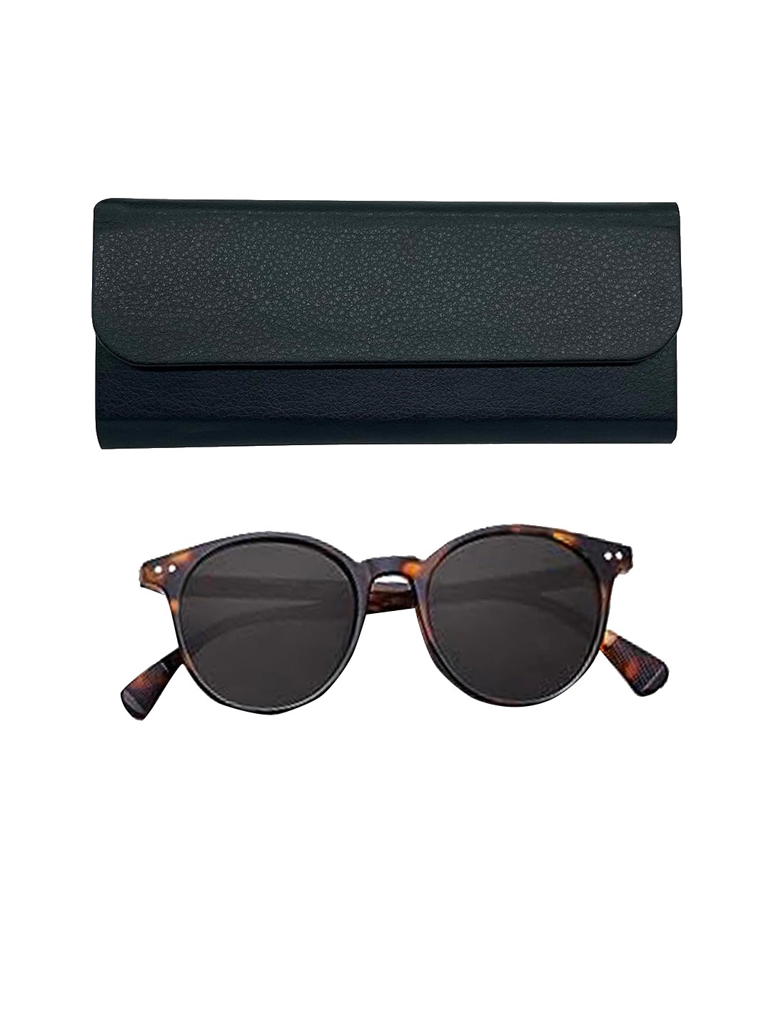 

HOUSE OF QUIRK Unisex Lightweight Leather Magnetic Foldable Sunglasses Case, Black