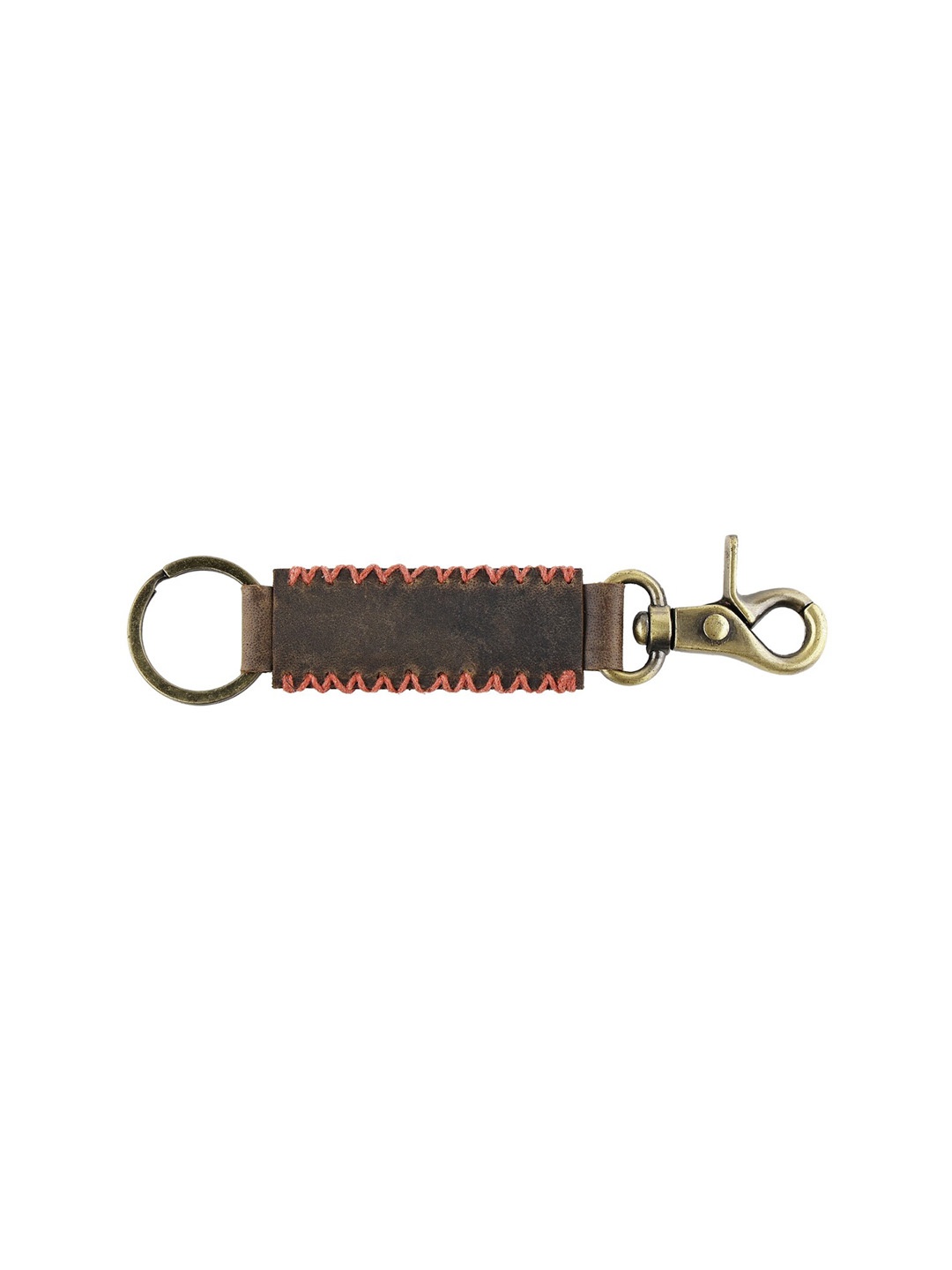 

Aditi Wasan Stiched Detailing Genuine Leather Key chain, Brown