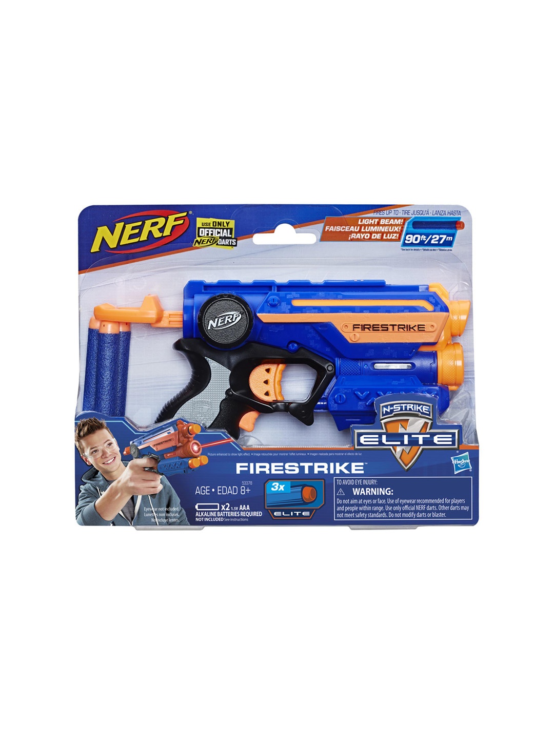 

NERF Boys Nerf N-Strike Elite Firestrike With 4x Elite Darts, Blue