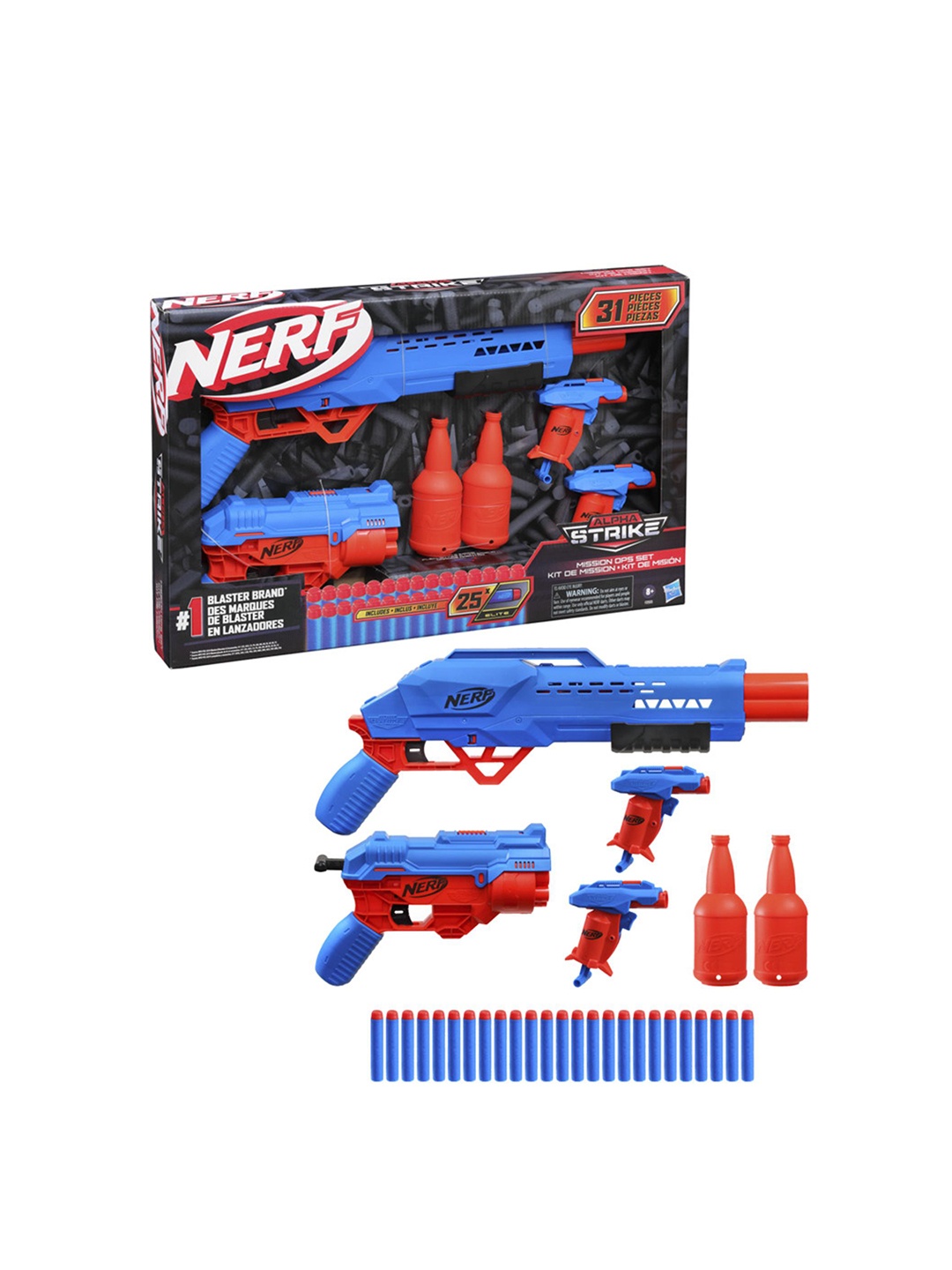 

NERF Alpha Strike Mission Ops Set Wih 25 Foam Darts, Blue