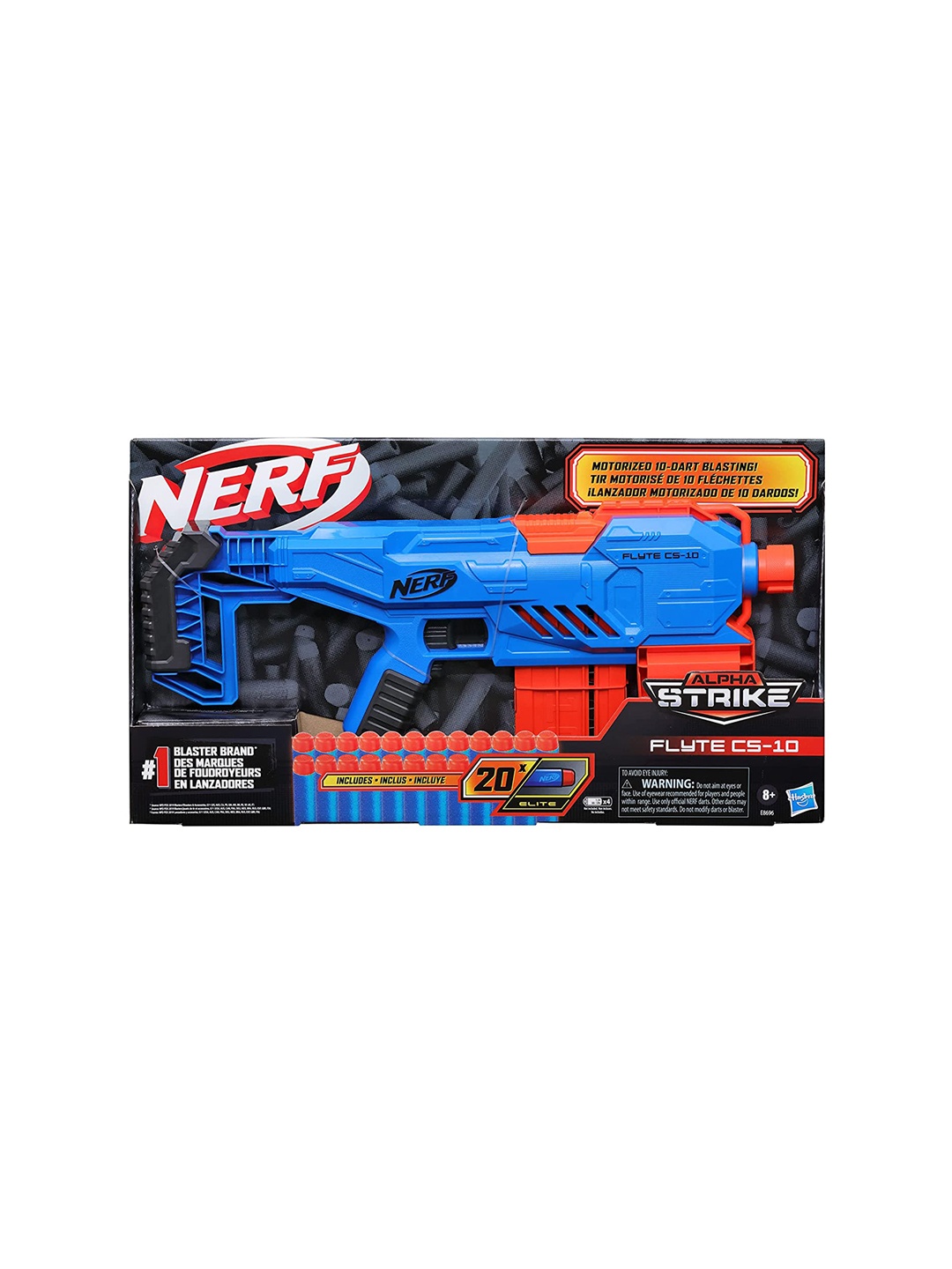 

NERF Boys Alpha Strike Flyte Cs 10 With 20x Elite Darts, Blue