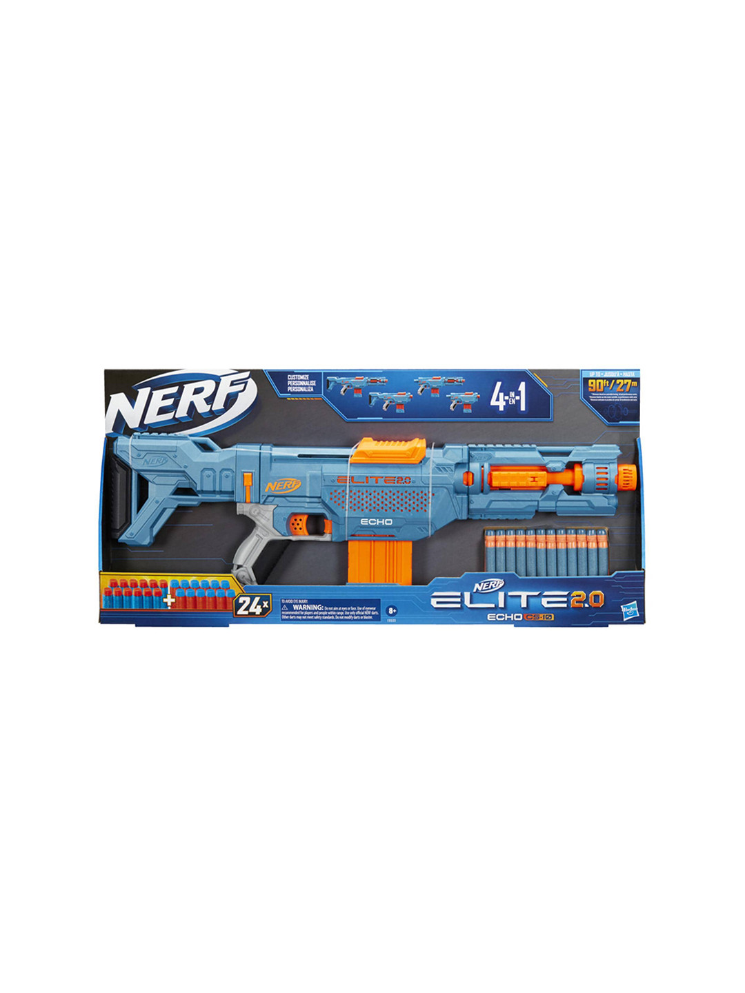 

NERF Boys Elite 2.0 Echo CS-10 Blaster-24 Darts &10-Dart Clip, Blue